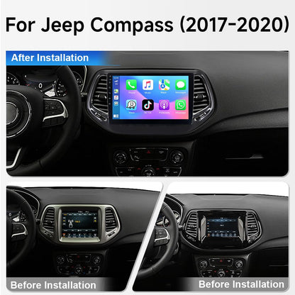 ASURE Car Stereo for Jeep Compass 2017-2020, Android 15 Car Radio with 10.1 Inch HD Touchscreen - Wireless CarPlay & Android Auto, 4GB 64GB, Wi-Fi 6, Bluetooth 5.4 - GPS, DSP, Backup Camera & SWC