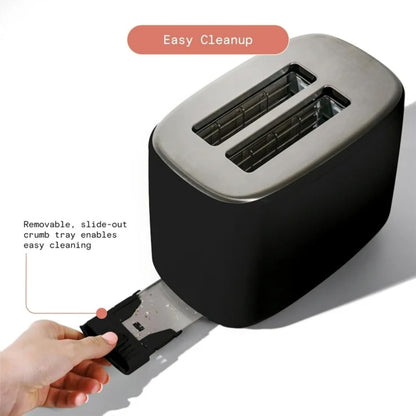 Skiennix 2-Slice Digital Toaster - Touch Control Panel, Adjustable Shade Settings, Wide Openings | Black