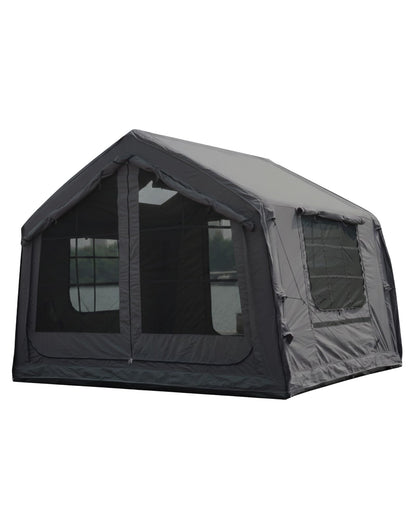Inflatable Camping Tent for 2-4 Person, TC Cotton Canvas Blow Up Tent with Skylight & Stove Jack, 5-Minute Quick Setup Air Tent, 10.2' x 8' x 7' Glamping Tent for Family Camping, Festivals & Outdoors