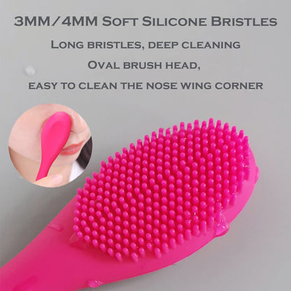Facial Cleansing Brush, 2 in 1 Silicone Face Mask Brush & Face Scrubber, For Exfoliating, Massaging, Remove Blackheads, Makeup Skincare Removal, Applicator for Mud, Clay, Body Lotion, DIY Mask