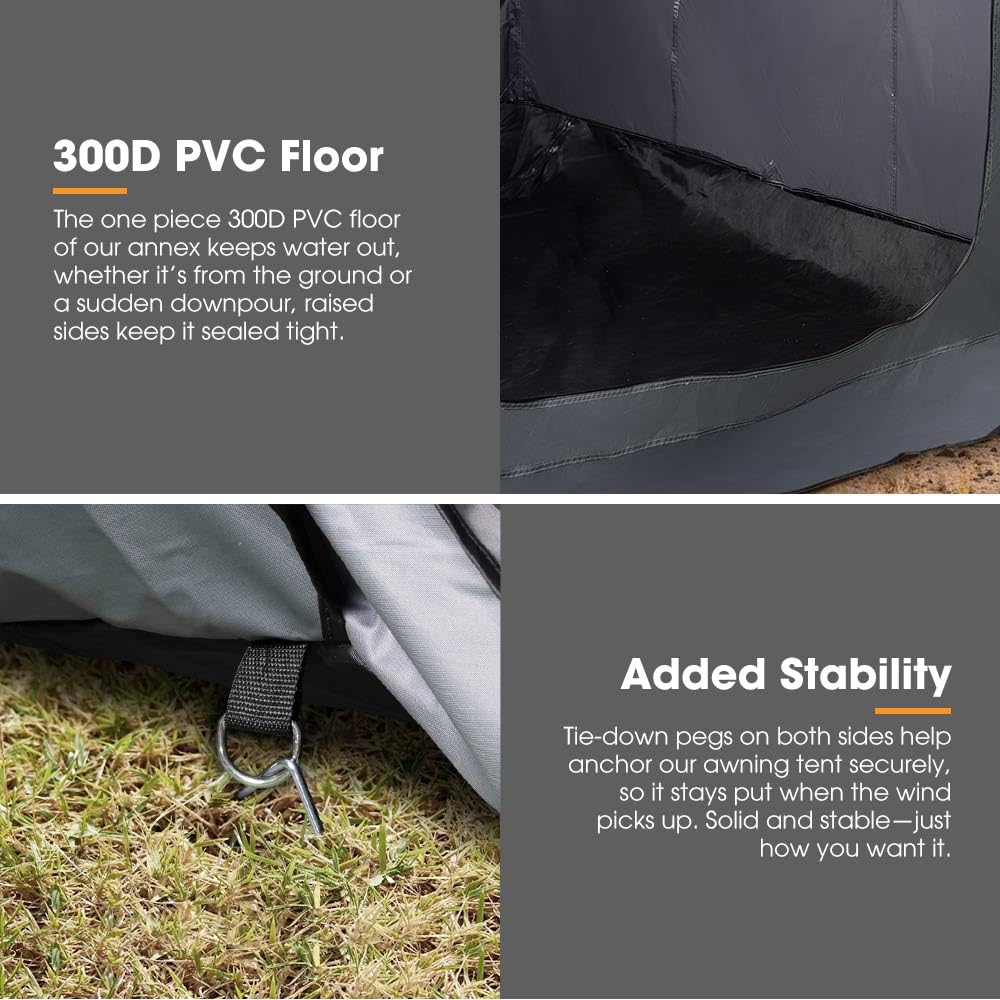 SanHima Awning Room with Floor 8.2Ft x 10Ft - Breatheable Mesh Tent Waterproof Sun Shelter for Overland Camping, for SanHima Pull-Out Side Awning 8.2Ft x 10Ft (Not Included)