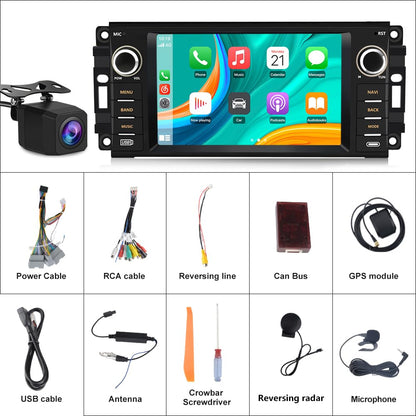 Car Stereo for Jeep Wrangler JK Compass Patriot/Chrysler/Dodge RAM Charger [2GB+32GB], 7 inch Touch Screen Android 13 Radio with Wireless CarPlay Andriod Auto with Reverse Camera