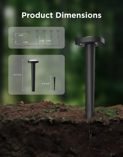 Govee Outdoor Pathway Lights 2, IP66 Waterproof Patio Lights, 60+ Scene Modes Landscape Lighting for Yard, Garage, Garden, Lawn, Outdoor Decor, Works with Alexa, Google Assistant, Matter, Wired 4 Pack