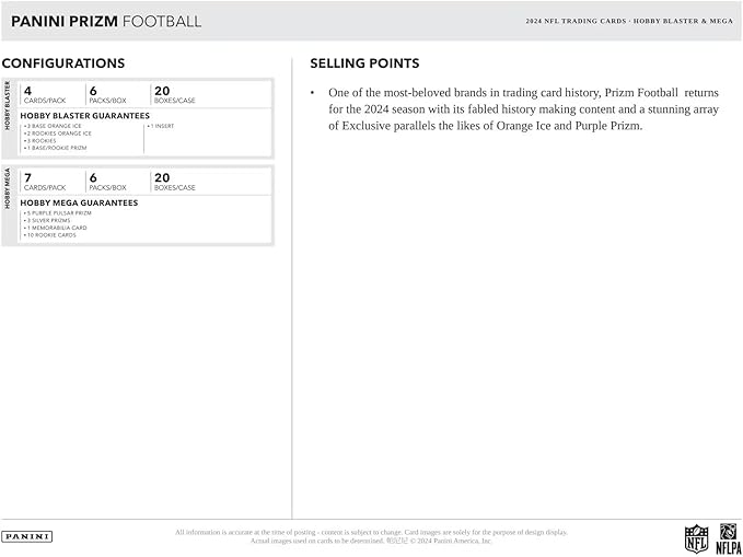 2024-25 Panini Prizm Football Hobby Mega Box