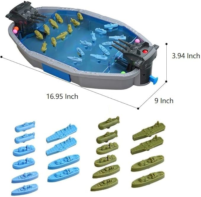 Naval Battleships Shooting GameTabletop Warships Shot Game for 2 PlayersBattle Competitive Toy for Age 6+Fun for Kids &amp Adults