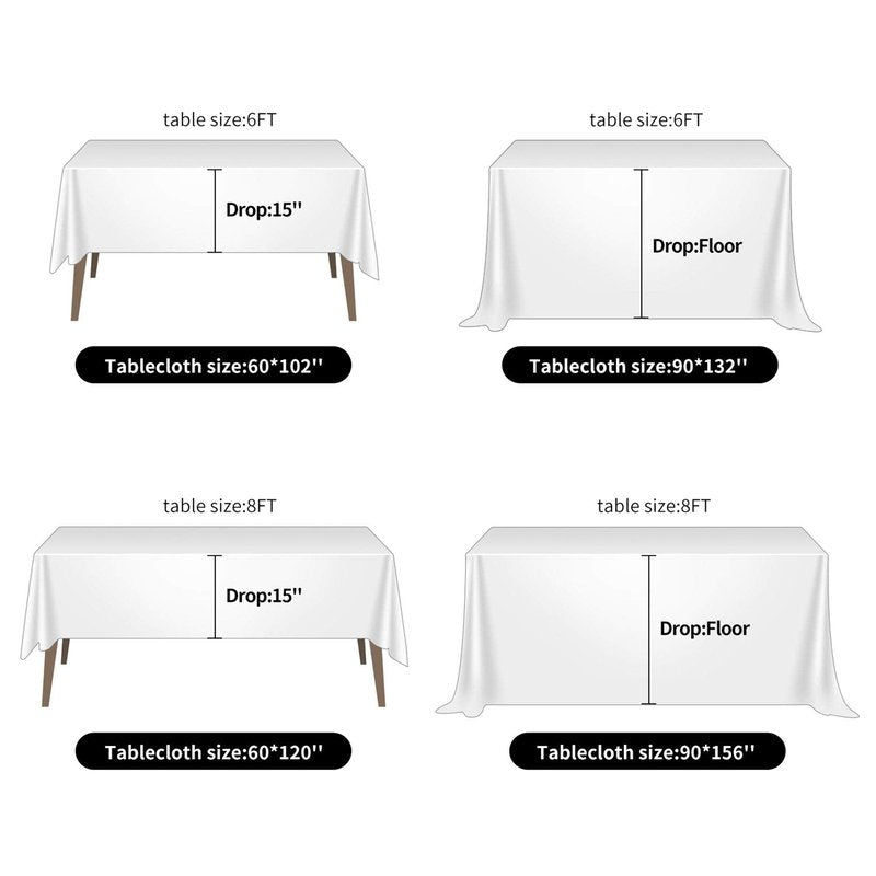 Ascoza 2pack 60x120 Inch Ivory Rectangular Tablecloth 6 Feet Table Cloth in Polyester Fabric for Wedding/Banquet/Restaurant/Parties