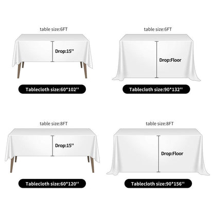 Ascoza 2pack 60x120 Inch Ivory Rectangular Tablecloth 6 Feet Table Cloth in Polyester Fabric for Wedding/Banquet/Restaurant/Parties