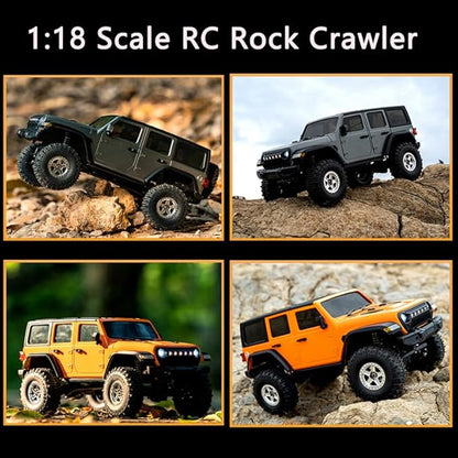 GoolRC RC Crawler 4WD RC Truck D870 RC Rock Crawler 1:18 Scale Remote Control Truck All Terrains Off Road Climbing Car 2.4GHz Electric Vehicle with LED Light for Adults Include 2 Batteries (Grey)