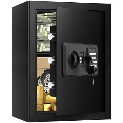 3.4 Cubic Home Safe Fireproof Waterproof, Fire Safe Box for Home with Digital Keypad, Key Lock and Alarm System, Anti-theft Security Safes Water and Fireproof for Document Medicine Money Valuables