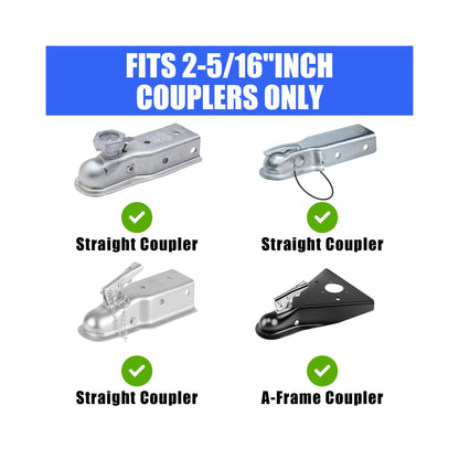 TMPZ Upgraded Heavy Duty Steel Trailer Hitch Lock for Most 2 Inch Couplers – Coupler Lock Secures Safety Chains, Anti-Theft Weatherproof Protection for RV, Pickup, Camper & Utility Trailers (Blue)