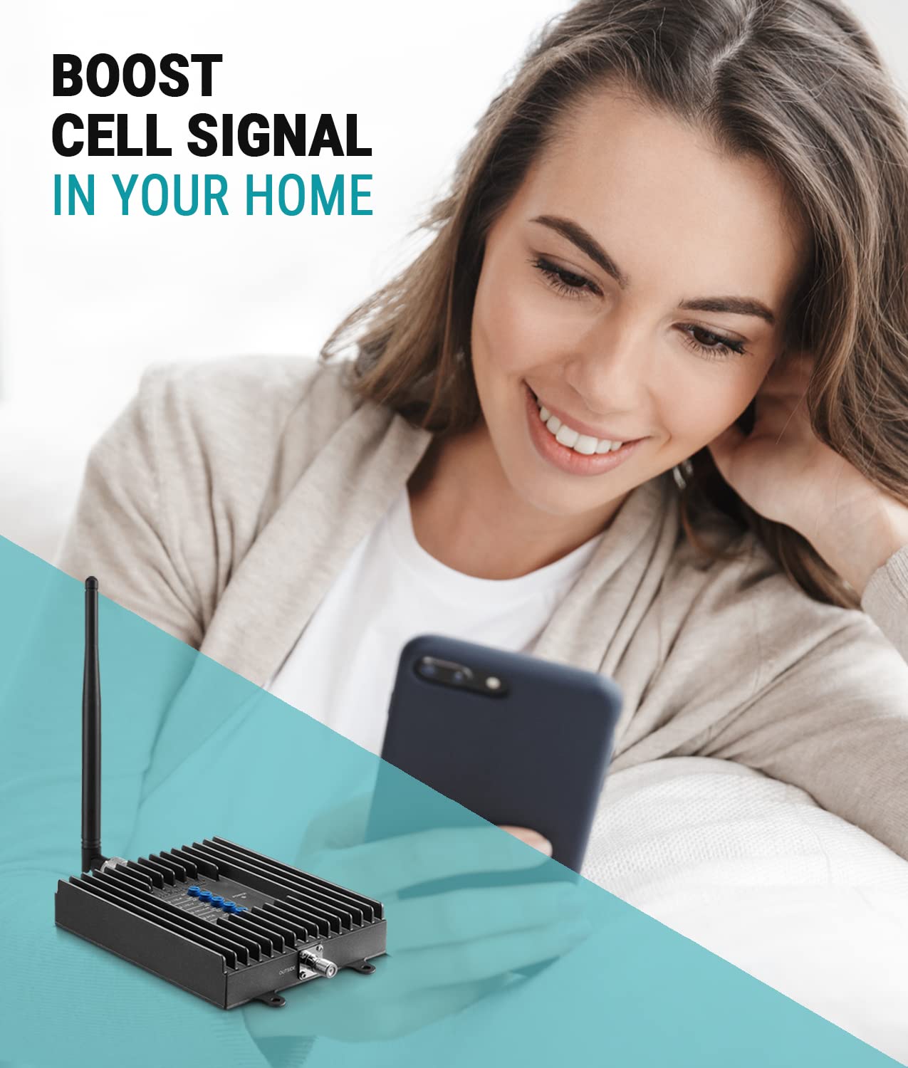 SureCall Fusion4Home Cell Phone Signal Booster up to 2000 sq ft, Boosts 5G/4G LTE, Omni Outdoor Antenna, Home & Office Multi-User All Carrier, Verizon AT&T Sprint T-Mobile, FCC Approved, USA Company
