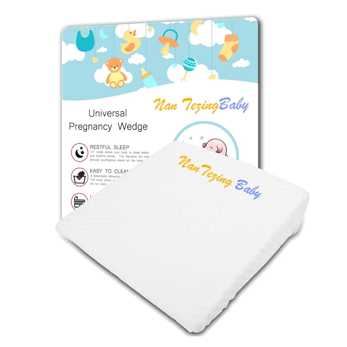 NAN TEZINGBABY Pillow,13.3 x 12.5 x 2.7 inches with Removeable Cover