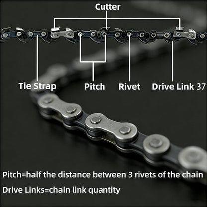 Chainsaw Chain 5-Pack - 6-Inch | 1/4" LP Pitch .043" Gauge, 37 Drive Links for Mini Cordless Electric Chainsaws
