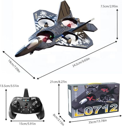 Remote Control Airplane for Kids Boys Beginners 8-12 RC Plane with Light 360° Flip Fighter Jet Toys Stunt Roll Airplane Toy Gifts for Kids Boys Girls 8-16 Drone for Adults