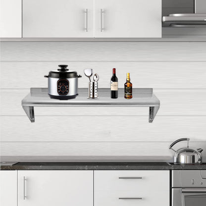 STEELBUS 12''x36'' - 2PACKS Wall Mounted Stainless Steel Shelf NSF Commercial Metal Wall Mount Floating Shelving for Kitchen, Restaurant, Food Truck,Garage,Washrooms,Home&Hotel