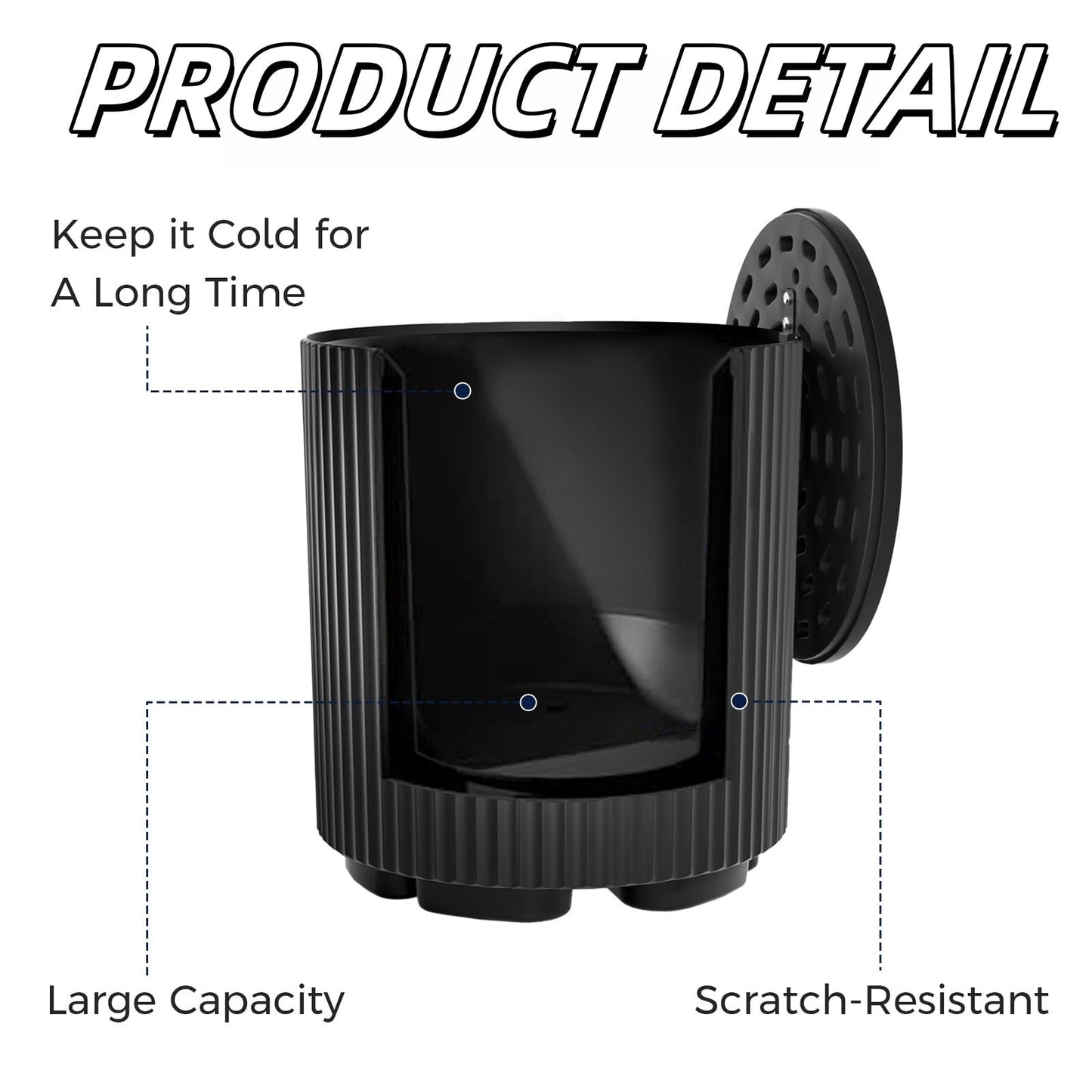 SEVOBAL 16.65in Outdoor Cooler Side Table - 2 in 1, Patio Table and Ice Chest Storage, Portable Ice Bucket Cooler, Outdoor Ice Chest Side for Parties Picnics Beach, Black