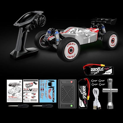 1:12 4WD Brushless RC Truck for Adults 4x4 Offroad Fast Brushless Remote Control Car 4WD for Adults with Rechargeable 3S Battery High Speed Remote Control Cars