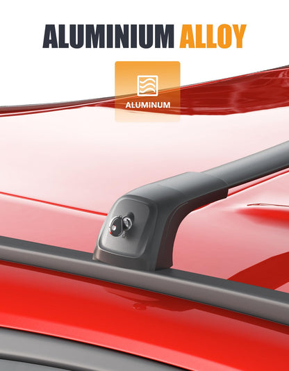 KINGGERI 330lbs Lockable Roof Racks Cross Bars Fit for Jeep Grand Cherokee Altitude & SRT & Trackhawk with Roof Black Moldings 2011-2022, Anti-Theft Aluminum Rails Crossbars Cargo Luggage