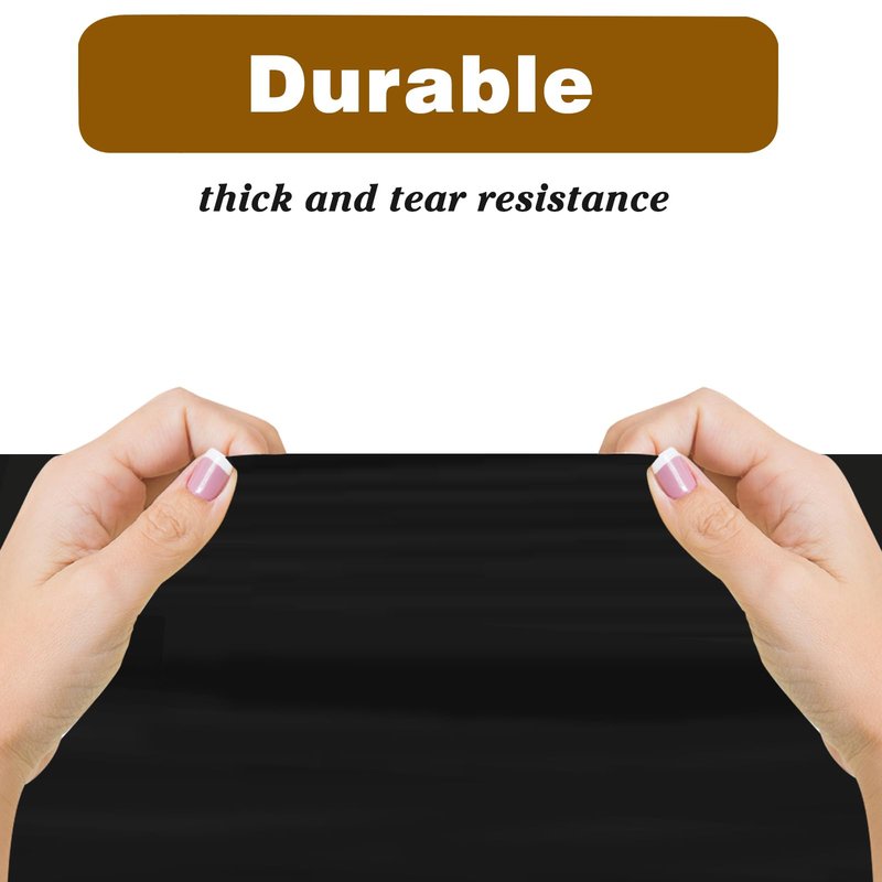 Kopokita 2PCS Black Plastic Tablecloths 54 x 108 Inch, Disposable Table Cloths Rectangle Party Table Covers