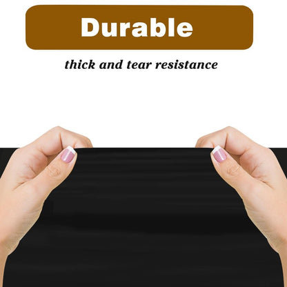 Kopokita 2PCS Black Plastic Tablecloths 54 x 108 Inch, Disposable Table Cloths Rectangle Party Table Covers