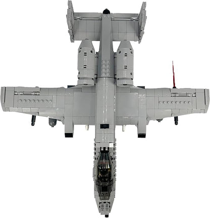 General Jim's A-10 Thunderbolt II Warthog Fighter Jet Building Blocks Set 931 Pieces Cold War Attack Aircraft Model Plane with Opening Cockpit Retractable Landing Gear Artillery Station | GJ-AA10