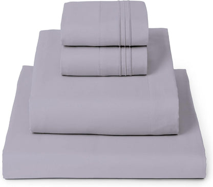 Mellanni California King Sheets Set - 4 PC Luxury Bedding | Extra Soft, Cooling, Wrinkle-Resistant (Cal King, Lavender)