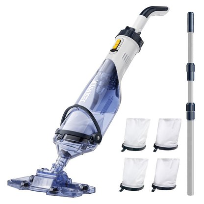 Pool Vacuum for Above Ground Pool, JESIMAIK 18.5 GPM Suction Rechargeable Pool Cleaner with Telescopic Pole, 60Min Runtime, Fast Charging Pool Vacuum for Above Ground or Inground Pools, Spas, Hot Tubs