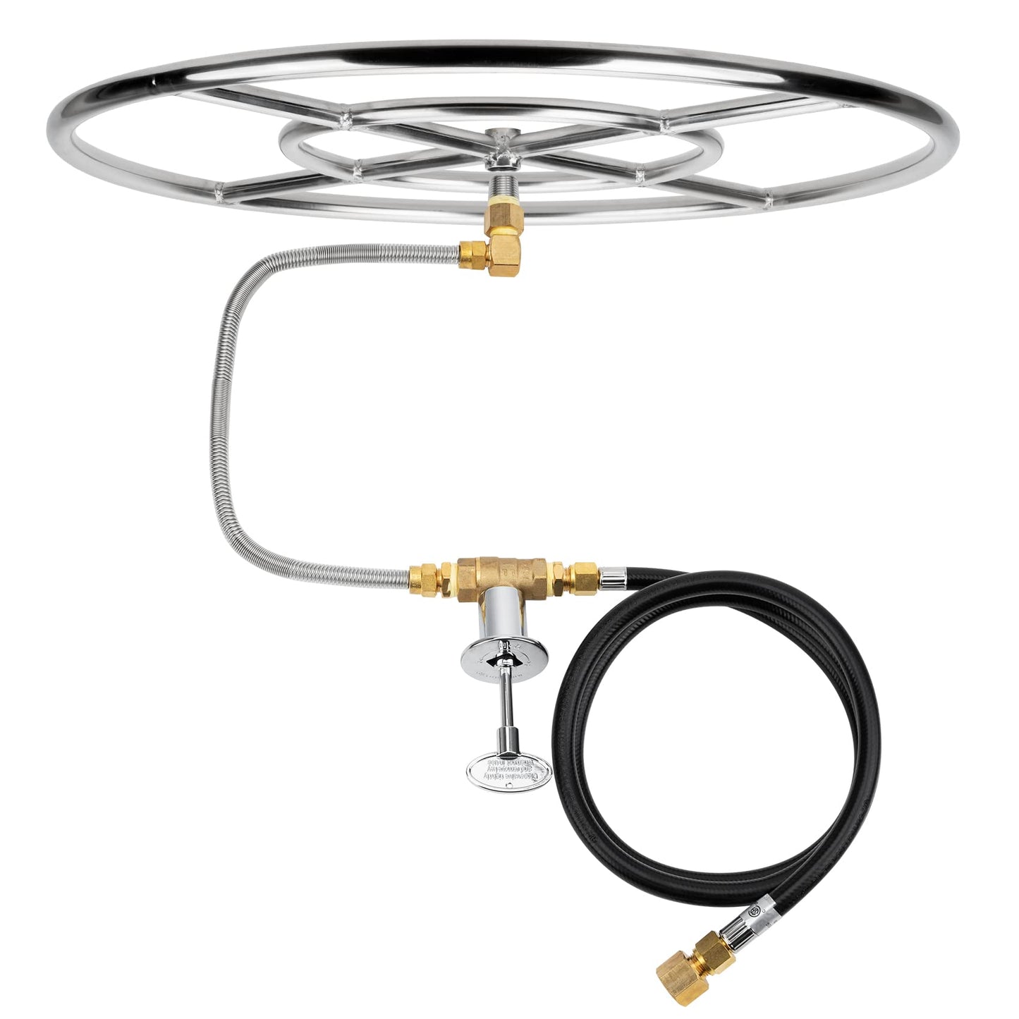 Stanbroil Natural Gas Fire Pit Stainless Steel Burner Ring Installation Kit, 24-inch
