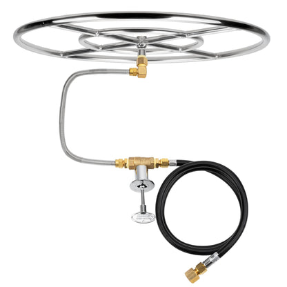 Stanbroil Natural Gas Fire Pit Stainless Steel Burner Ring Installation Kit, 24-inch