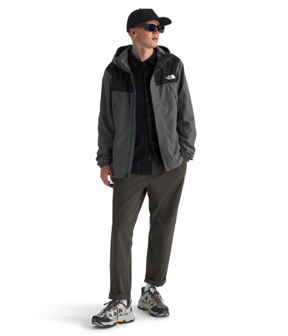 The North Face Men's Antora Jacket (Standard & Big Size) - Waterproof & Windproof Rain Coat, Secure Zip Hand Pockets, Smoked Pearl/TNF Black-NPF, Medium