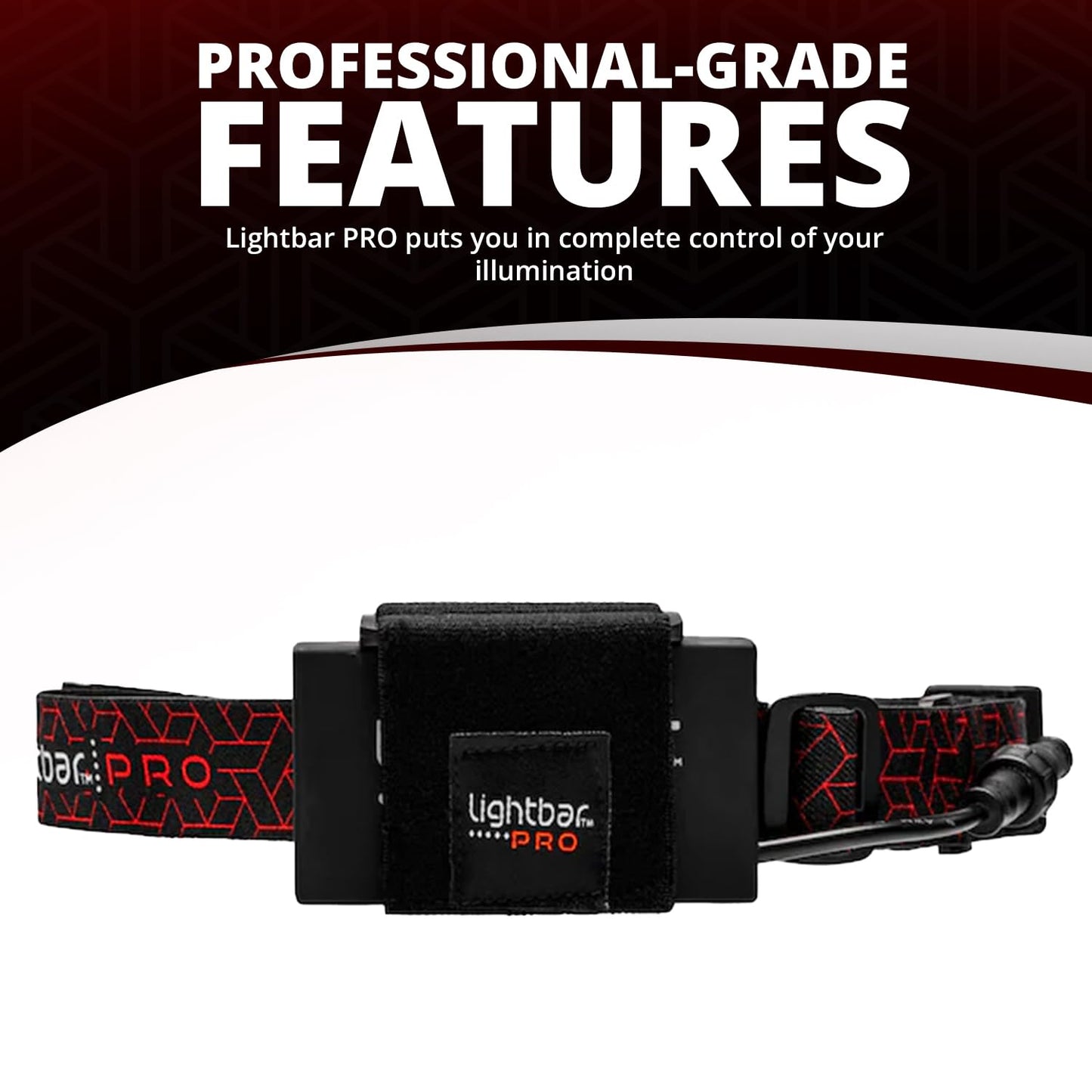 LIGHTBAR Pro | LED Headlamp, 500 Lumens, Waterproof Rated, Rechargeable Battery, Red Light Mode, Camping Running Biking Fishing Construction