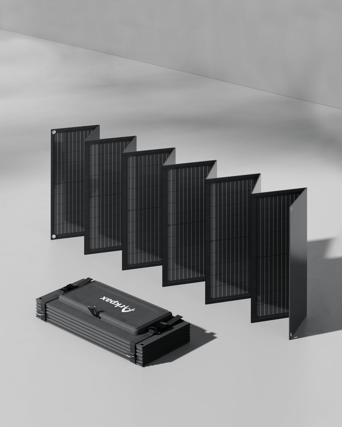 Arkpax 200W Foldable Solar Panel Kit 12-Fold Portable Solar Charger with Adjustable Kickstand IP65 Waterproof for Power Station Camping RV Outdoor Home Emergency Off-Grid Use