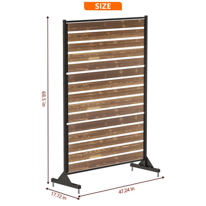 6FT Heavy Duty Wooden Privacy Screen, Upgrade Outdoor Specialty Anti-Corrosion Wood, Freestanding Privacy Fence, Balcony Patio Courtyard Outdoor Privacy Screen, Thickened and Widened Panel