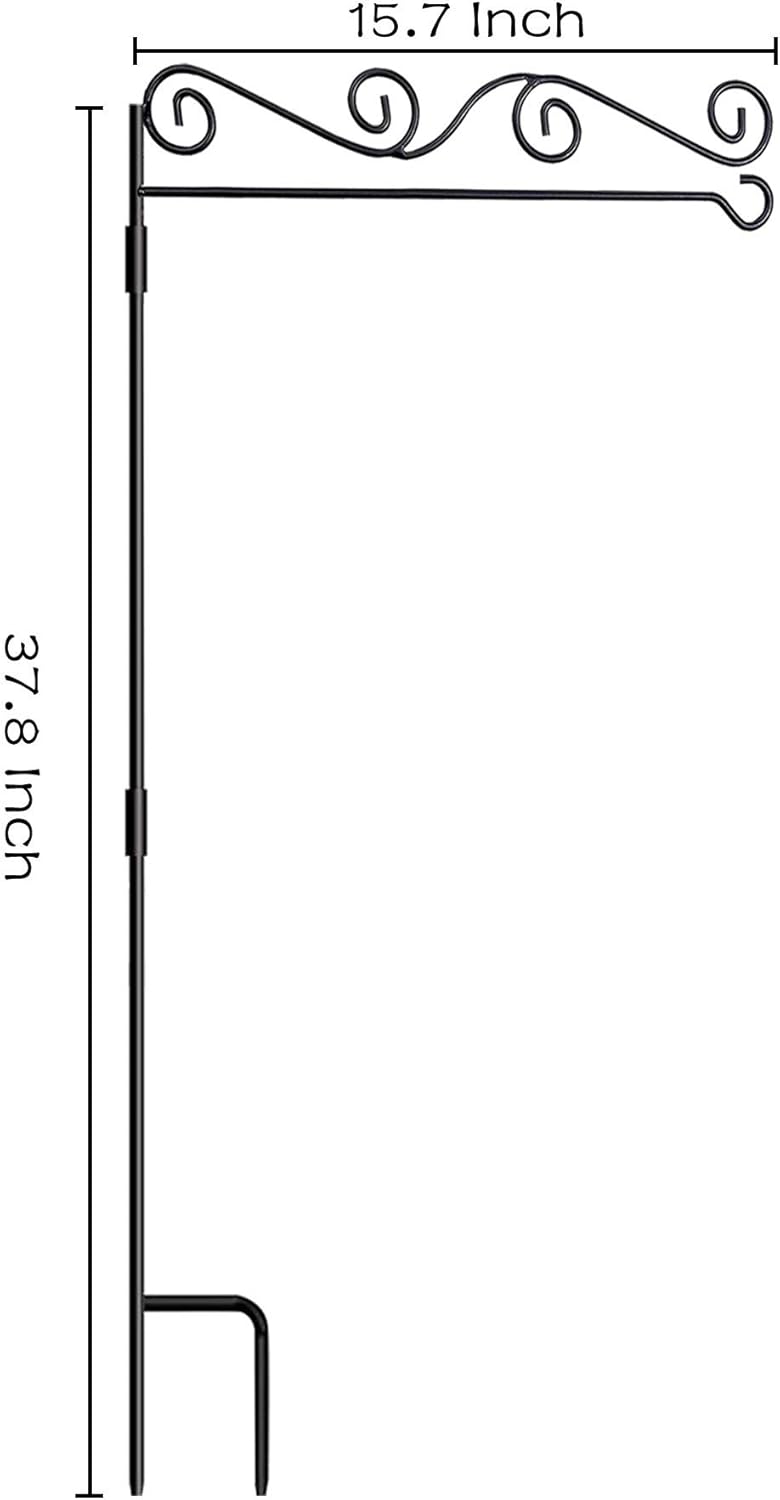 Akeydeco Garden Flag Pole Stand - Waterproof Holder with Stopper & Clip | Durable Powder-Coated Finish