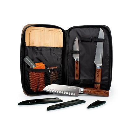 GSI Outdoors, Rakau Gourmet 3-Piece Camping Knife Set with Stainless Steel Blades and Waterproof Wood Handles, Perfect for Outdoor Cooking and Adventures