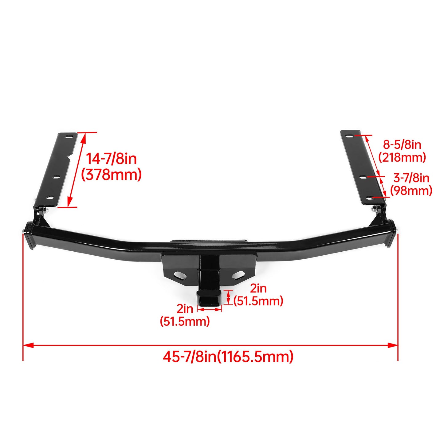 ECOTRIC Class 3 Trailer Hitch Compatible with 2020-2023 Toyota Highlander w/2 in Square Receiver Tow Hitch Replace for 13453, 5,000 LBS Weight Carrying Capacity Heavy Duty