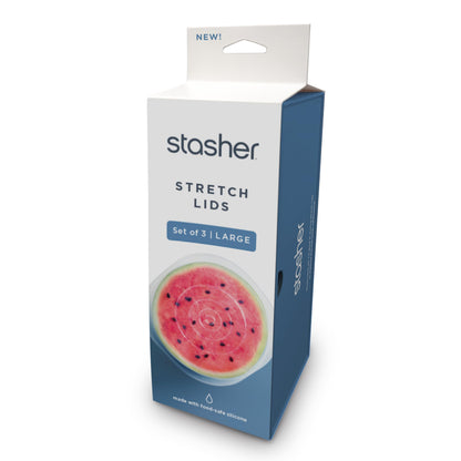 Stasher Premium Reusable Silicone Stretch Lids Variety 4-Pack, Clear, 9, 6.5, 4.5, 2.5, Airtight Seal, Food Container Covers, BPA Free, Leak-free, Dishwasher Safe, Microwave Safe, Eco-Friendly