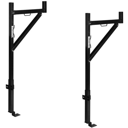 MAXXHAUL Heavy Duty Truck Ladder Rack - Side Mount Alloy Steel, Adjustable 19-34 Inch Arms, 250 lb Capacity, Powder Coat Finish (70233)