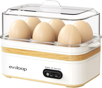 Rapid Egg Cooker - Electric 6-Egg Capacity for Soft, Medium, Hard Boiled & Omelets | Auto Shut-Off, BPA-Free - White