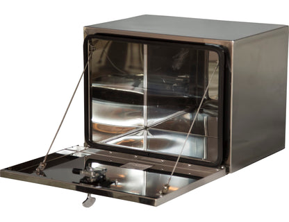 Buyers Products 1702650 Polished Stainless Steel Underbody Truck Tool Box, 18 x 18 x 24 Inch, Locking T-Handle Compression Latch, 16 Ga Stainless, Underbed or Flat Mount Storage Box