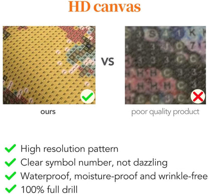 WHYCJXWL 5D Diamond Art Kits for Adults and Kids, Full Drill Round Rhinestone Diamonds, Diamond Art (12X16 Inch)