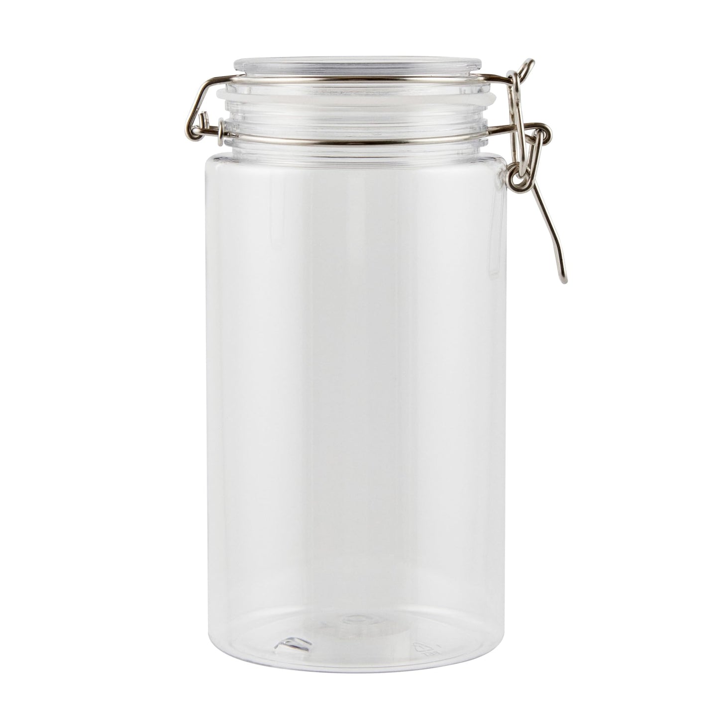 Restaurantware-Met Lux 51 Ounce Mason Jars, 20 Airtight Storage Jars With Lids - Rubber Gasket, Wide Mouth, Clear Plastic Round Canisters, Durable, For Kitchen And Pantry Storage Of Bulk Dry Food