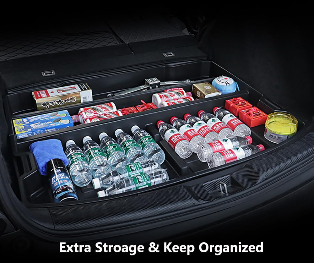 QXZcar For 2017-2022 Honda CR-V Trunk Hidden Storage Box, CRV Insert Cargo Rear Hatch Specific Organizer, SUV Extra Space fits CR-V EX EX-L LX Touring Under Cargo Floor Storage Bins Accessories