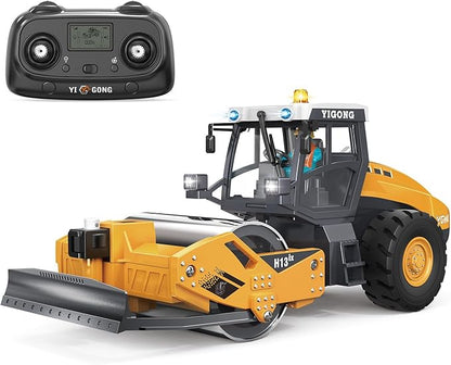 TOUCAN RC HOBBY 1/50 RC Road Roller RTR Mini Electric Remote Control Construction Vehicle Metal Blade Finished Model Lights Sounds Effect