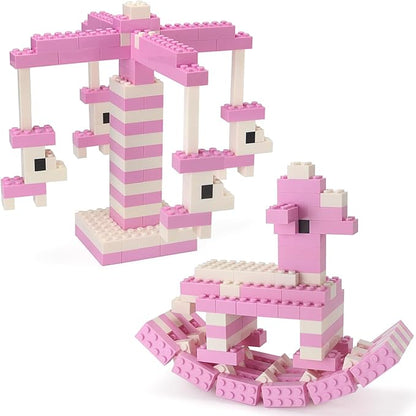 Feleph 2x4 Bricks 320 Pieces Bright Pink Parts Classic Building kit Girls Boys Kids Set Basic Blocks Toy Compatible with 3001 Major Brands