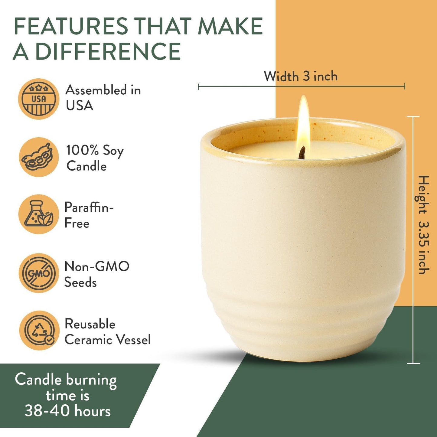 Modern Sprout - 2-in-1 Soy Candle & Planter - 3-Pack Indoor Set (Violet Hour, in The Weeds, Golden Moments) 6 Oz Scented Candles with Lavender, Sage & Mint Seeds – 38–40 Hr Burn Each