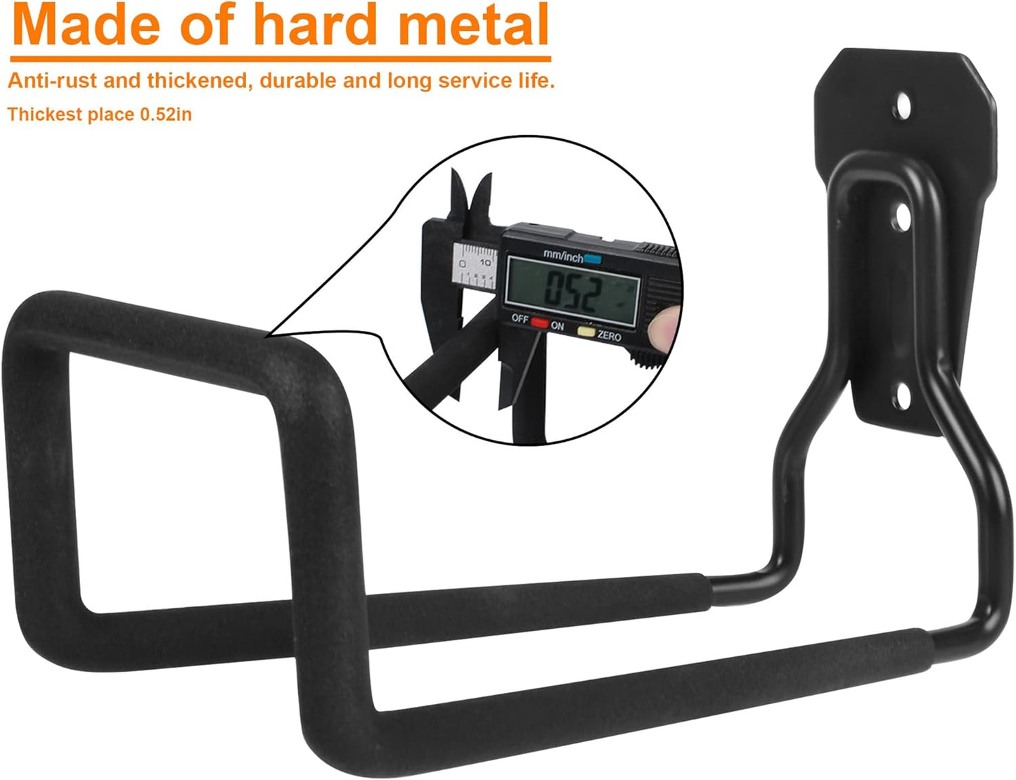 PeoMev Metal Garden Hose Holder - Heavy Duty Wall-Mounted Hose Hanger for Outdoor Use | Sturdy Hose Hooks