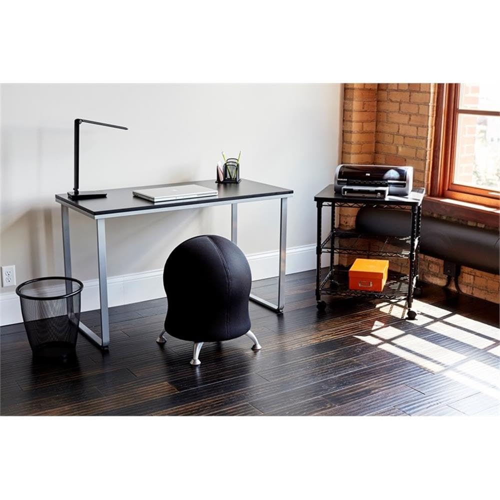 Safco Deskside 3 Tier Rolling Cart Printer Stand, Mobile Utility Table for Home Office with Steel Shelves, Black