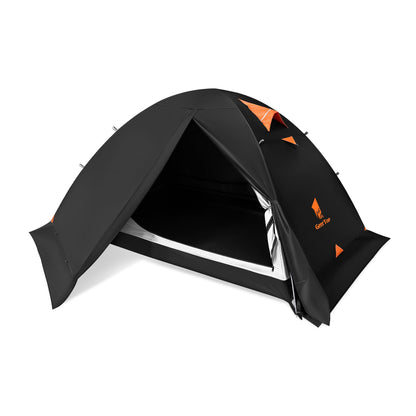GEERTOP 2 Person 4 Season Blackout Camping Tent - Sleep in Darkroom, Waterproof Rainfly, Snow Skirt, Lightweight Aluminum Pole, Easy Setup for Hiking, Mountaineering, Family Camp