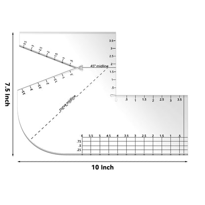 Copkim 2 Pack Boxed Bag Making Template Acrylic Template Patchwork Ruler Sewing Tools Set for Beginners Curve Notion Bag Zip Pocket DIY Sewing